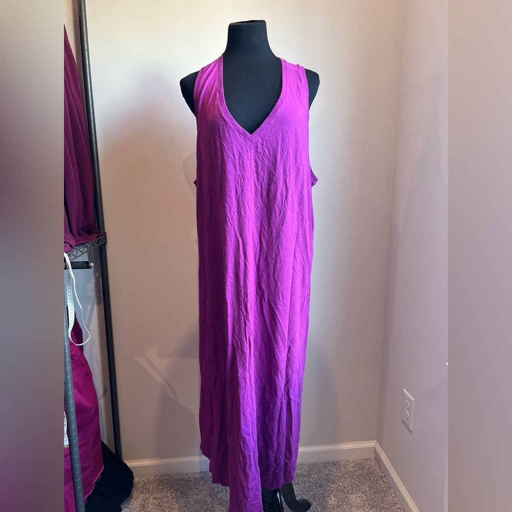 Sleeveless V-Neck Dress | Terra & Sky | Size 3X